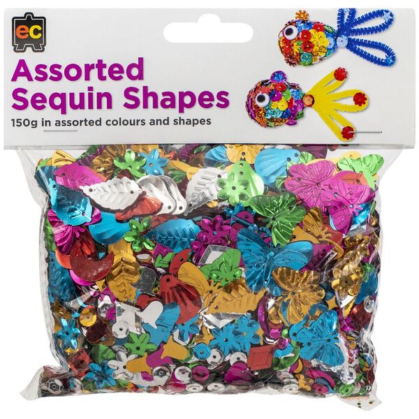 Sequins EC Shapes Asst Colours 150gm